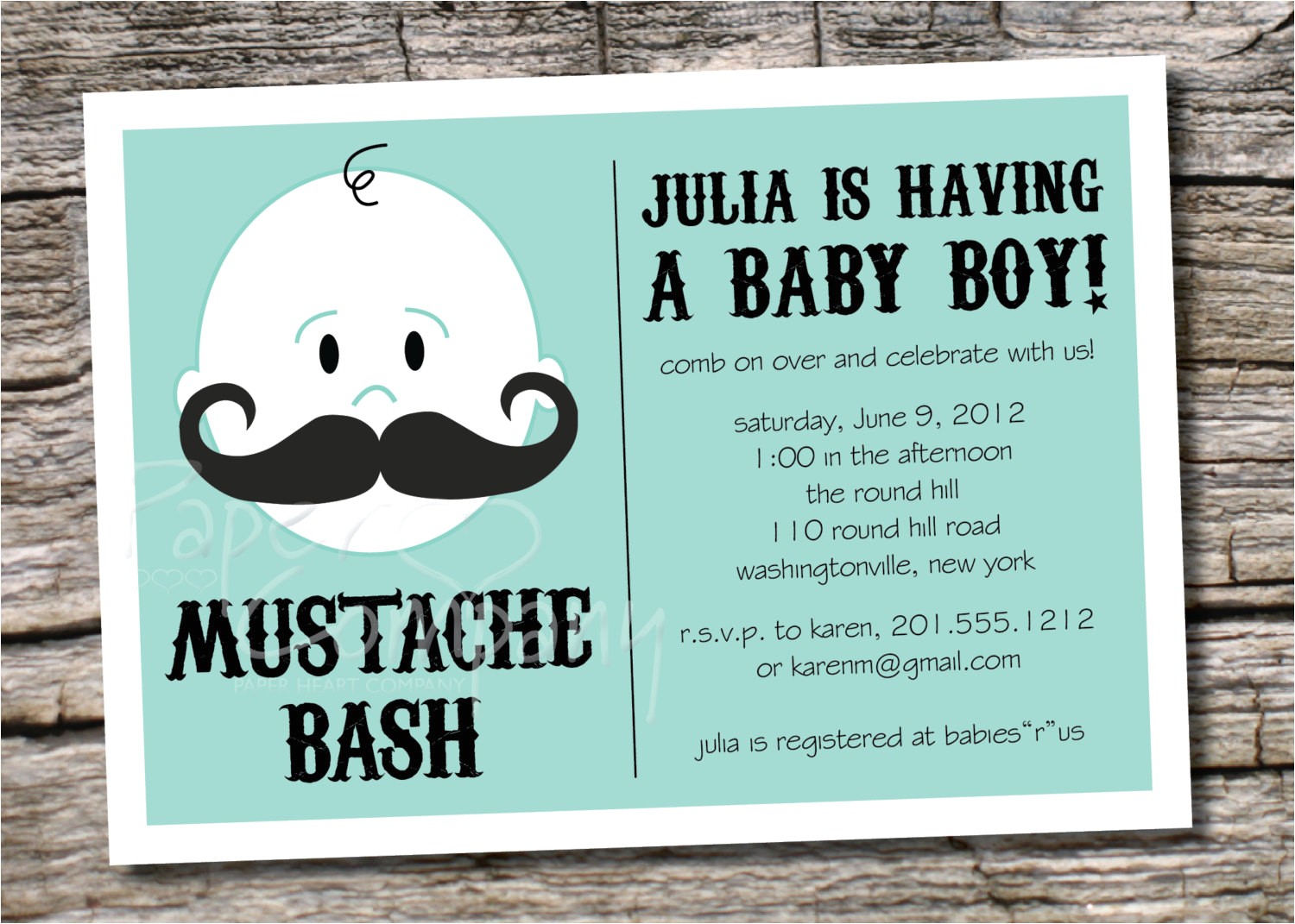 mustache baby shower invitation templates