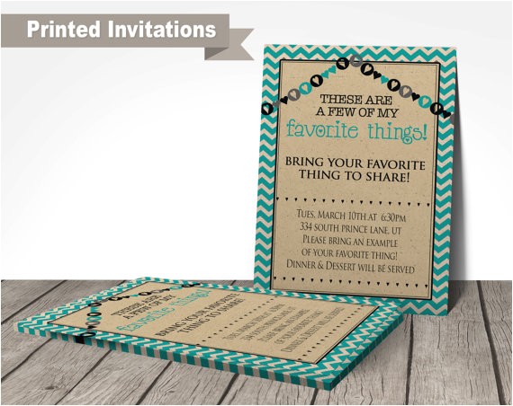 printed favorite things party invitation