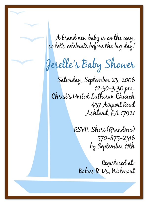 nautical baby shower invitation wording