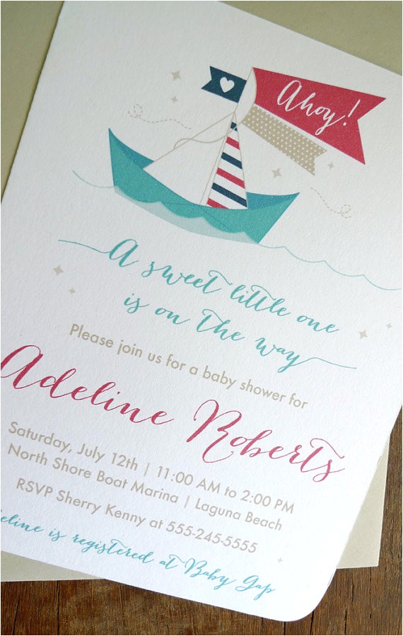 nautical baby shower invitations paper