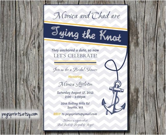 nautical bridal shower invitations