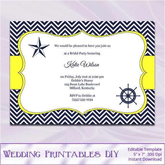 navy blue and yellow bridal shower
