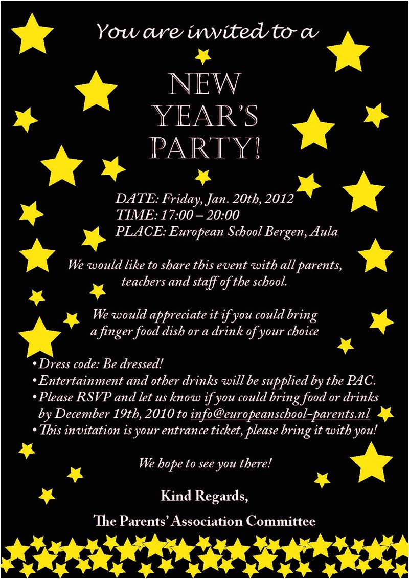 new years party invitations