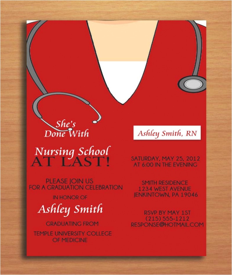 free printable graduation party invitation template nurse