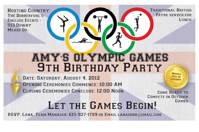 amys 9th birthday party olympics