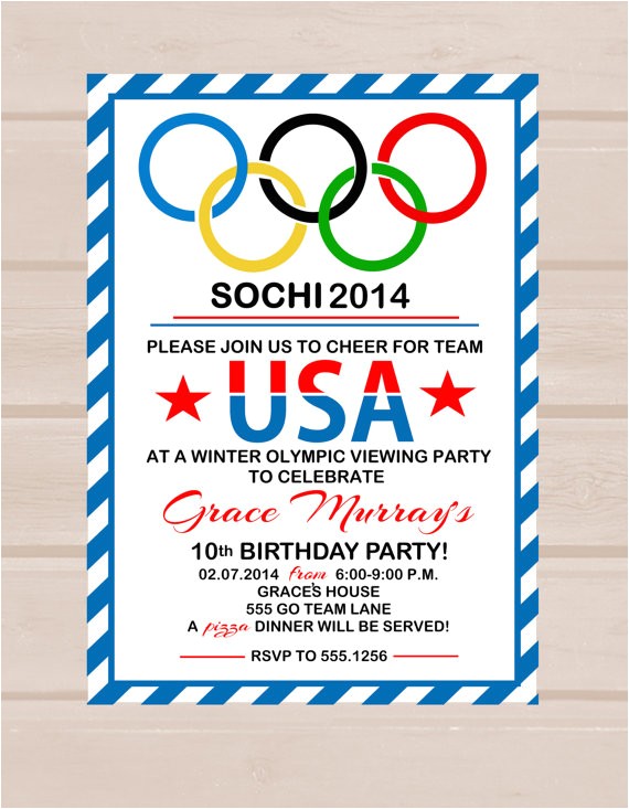 printable olympic party invitation