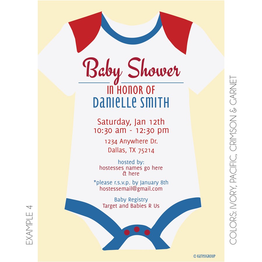 onesie baby shower invitation