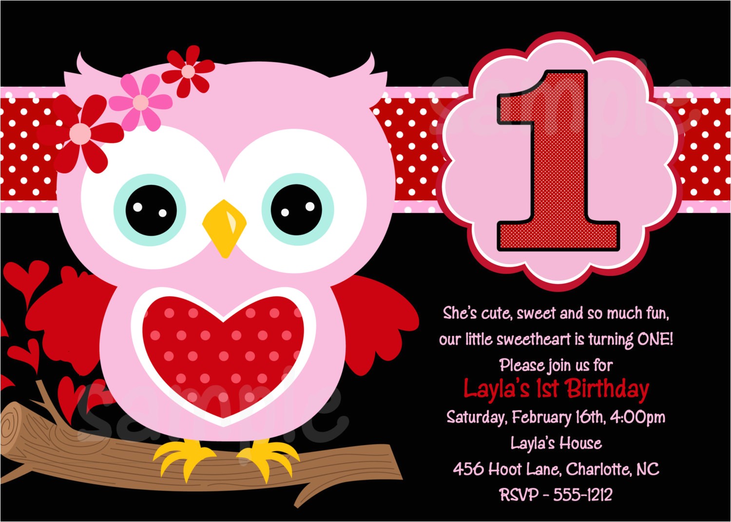 owl 1st birthday invitations ideas