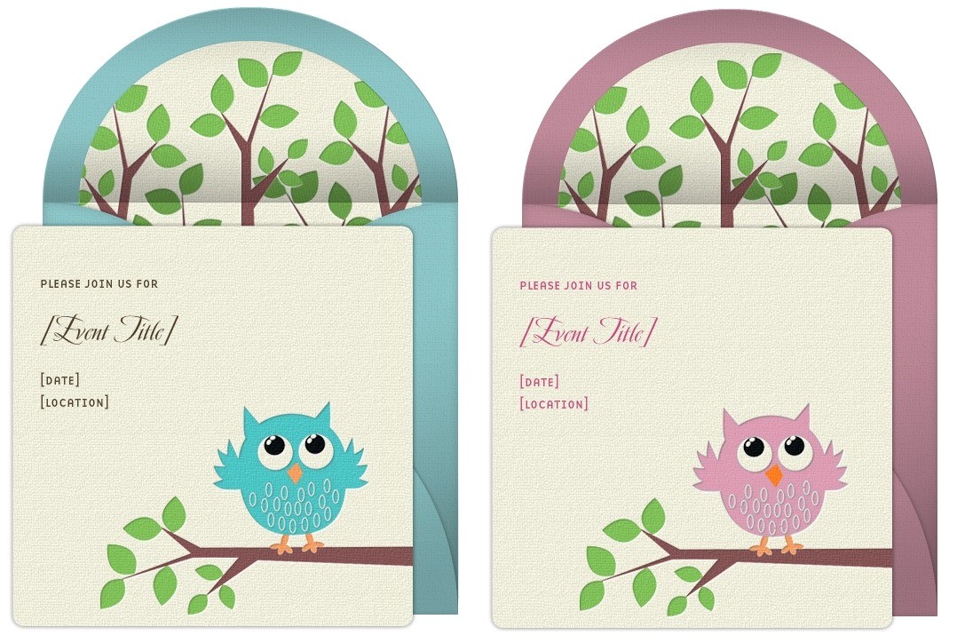 owl baby shower invitations