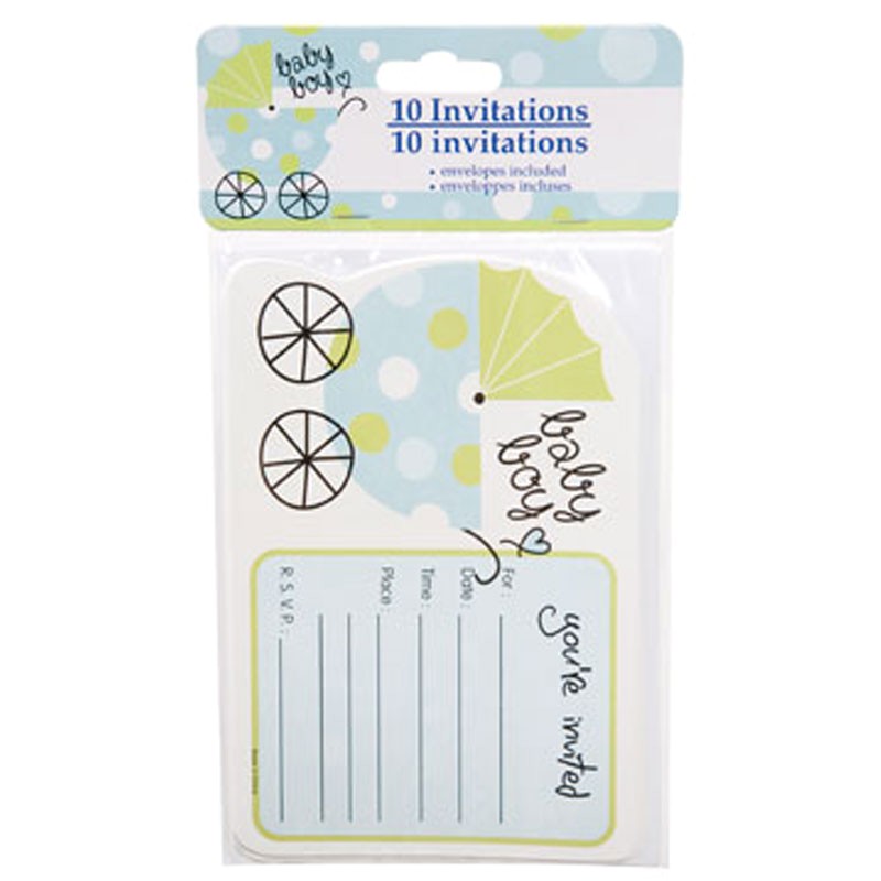 baby shower blue baby boy party invitations 10ct packs