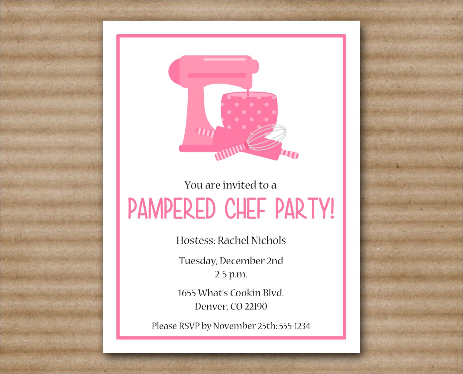 pampered chef invitation template