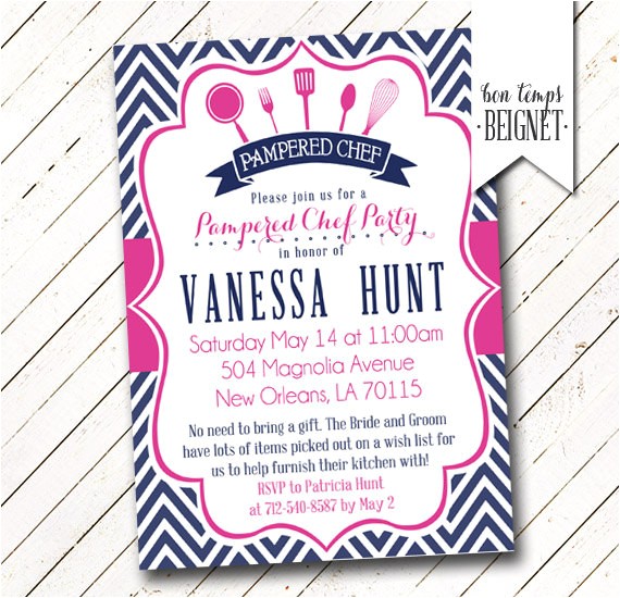 pampered chef party invitation bridal