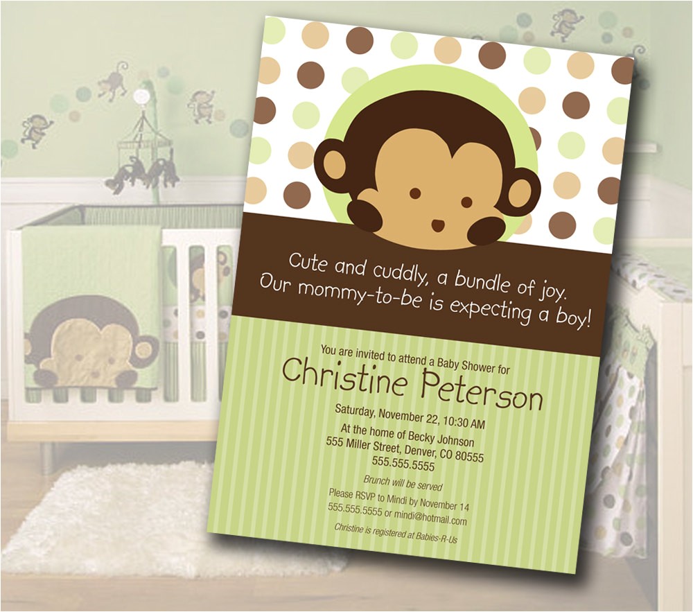 monkey baby shower invitations party city