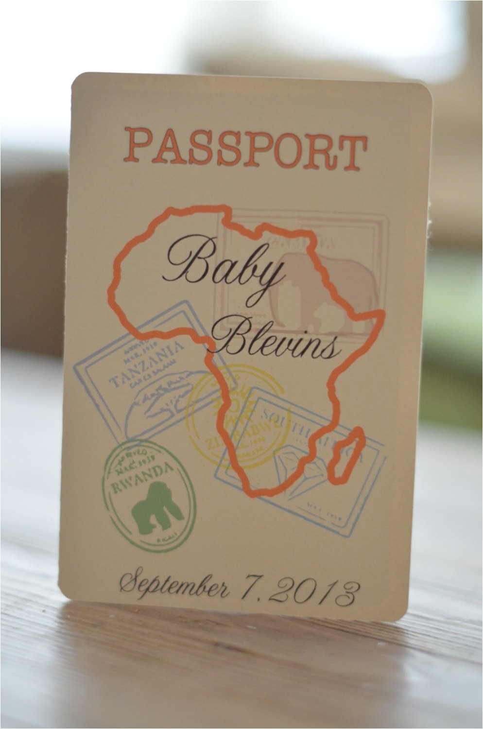 baby shower safari passport invitation
