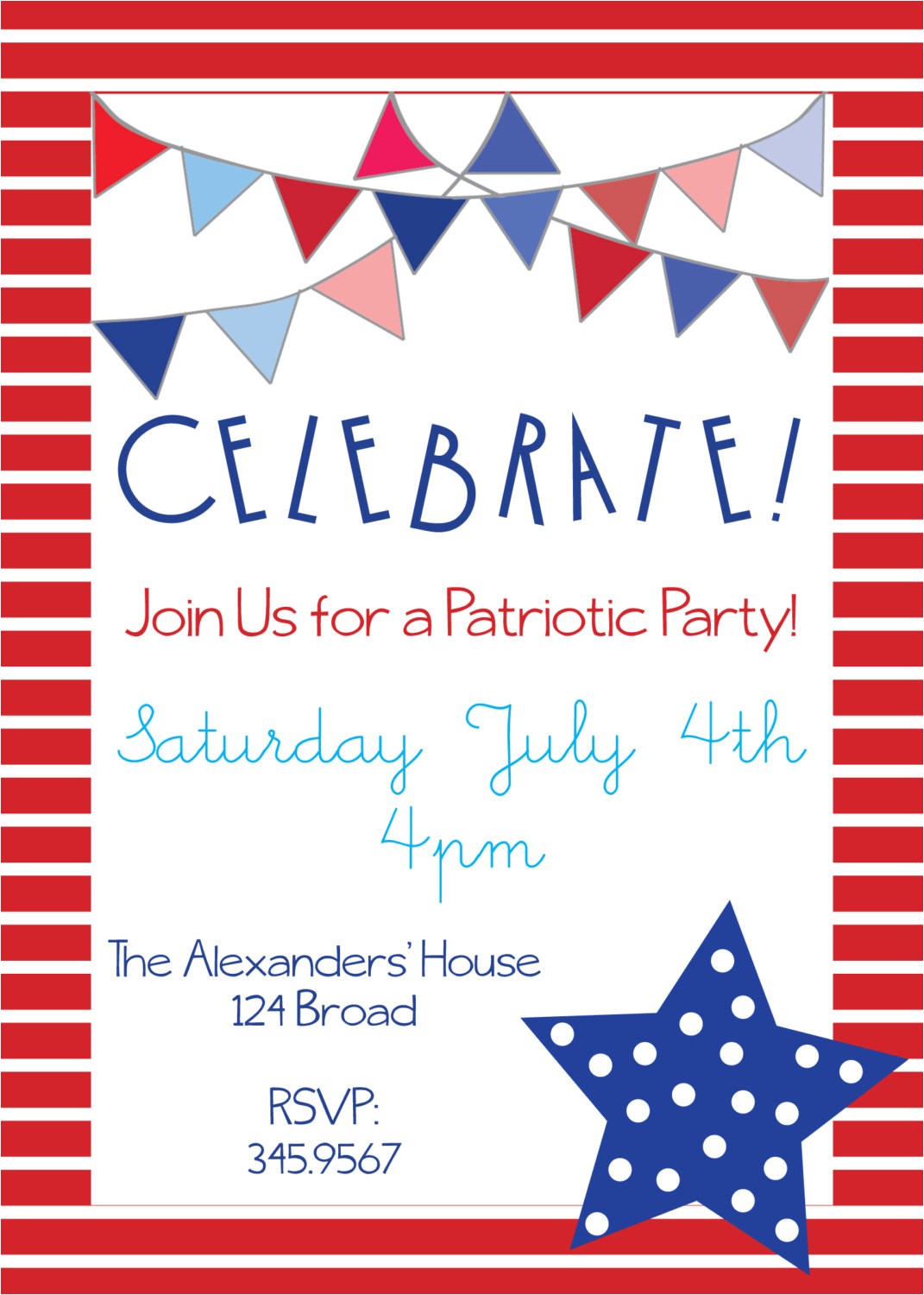 patriotic party invitations for memorial