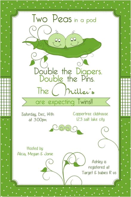 peas in a pod two peas in a pod baby shower invitation twins invite printable