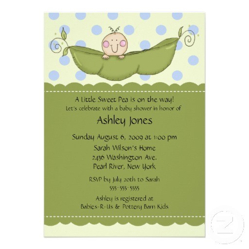 pea in the pod baby shower invitations