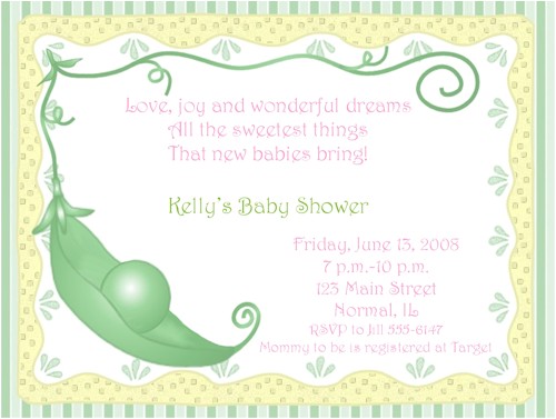 pea in the pod baby shower invitations