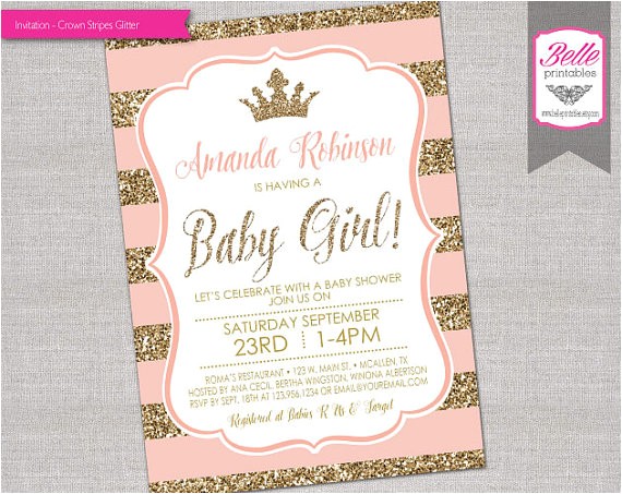 baby shower invitation princess crown