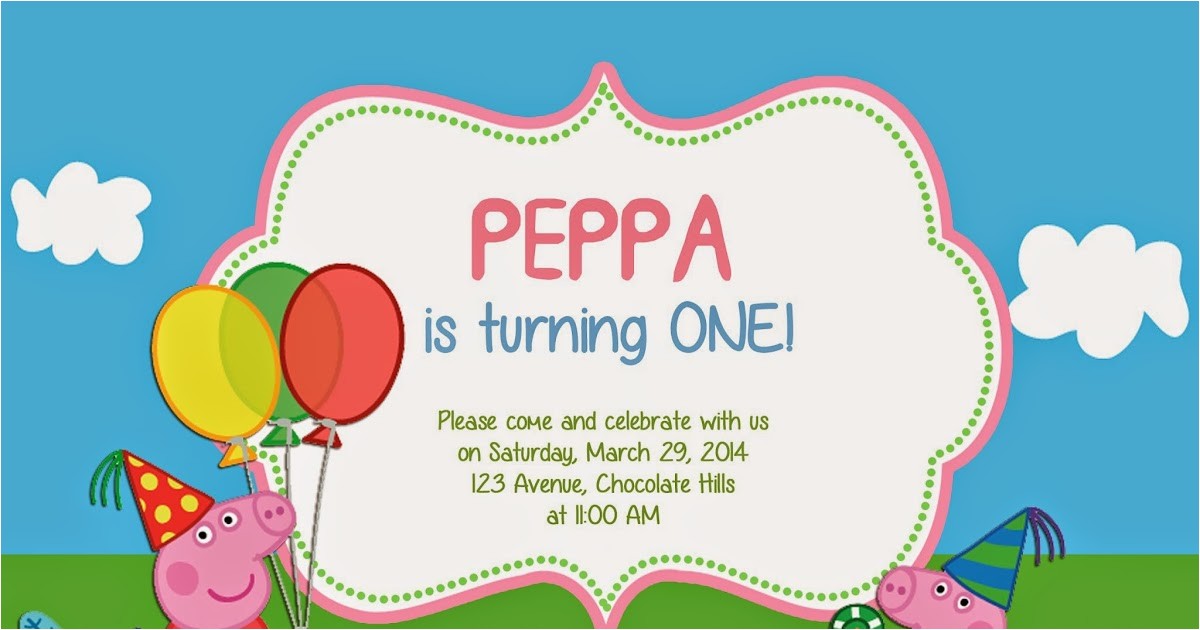 peppa pig invitation