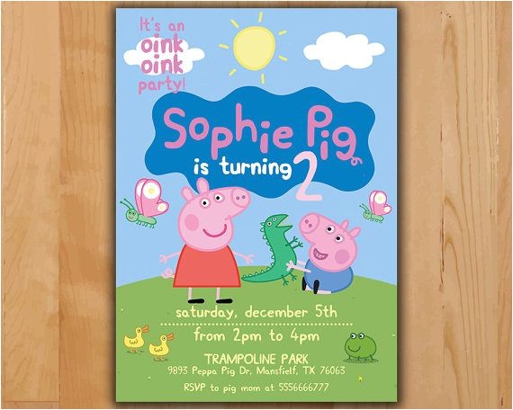 peppa pig birthday invitations