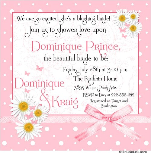 invitation wording for personal bridal shower