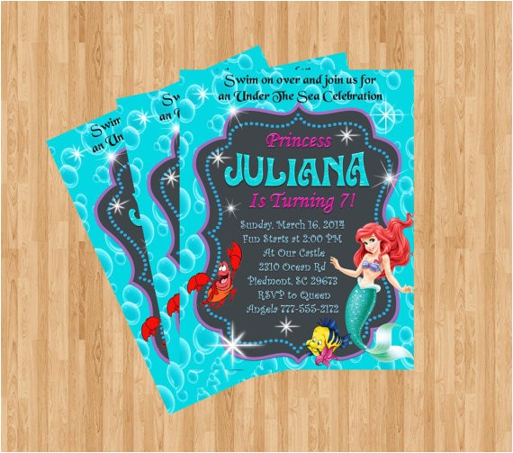 little mermaid birthday invitation