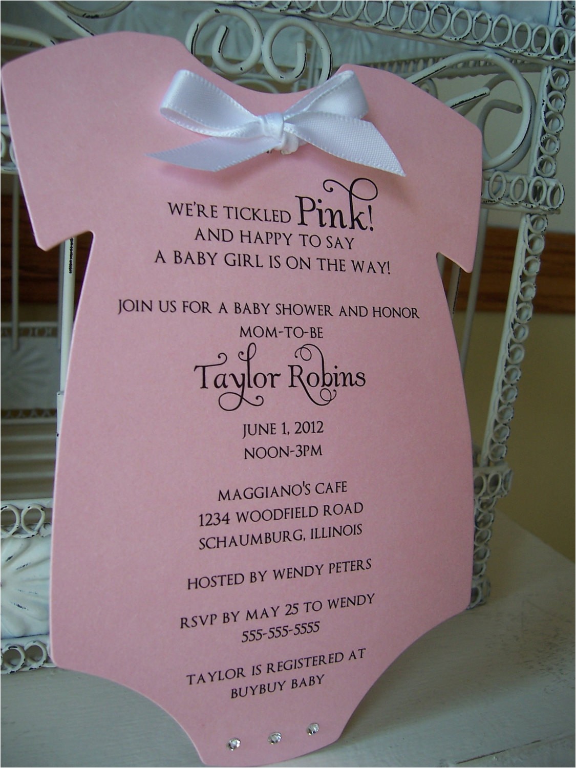 think pink baby shower invitation custom