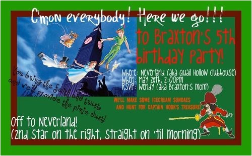 peter pan birthday party invitation ideas
