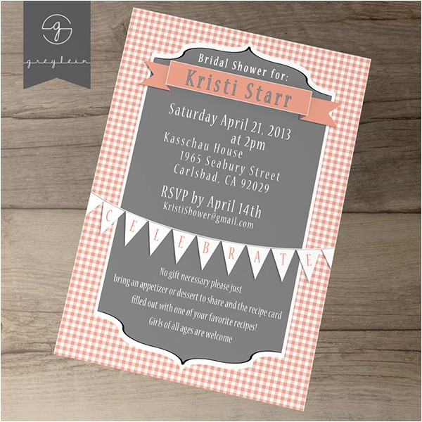 Bridal Shower Printable Invites and Recipe Cards