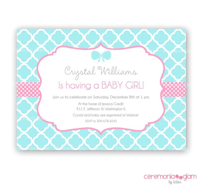 baby shower girl turquoise and pink