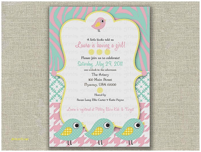 pink and aqua baby shower invitations