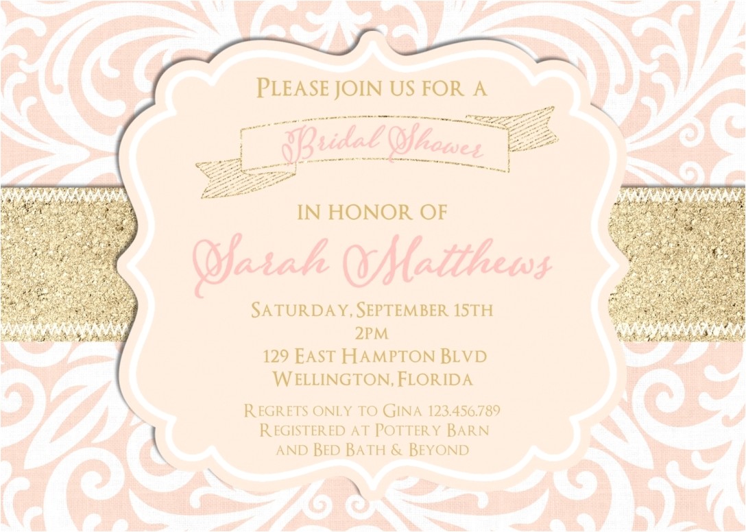 pink and gold baby shower invitations
