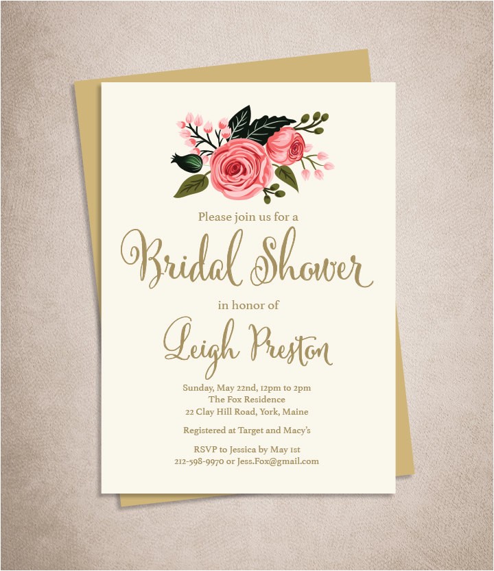 bridal shower invitation etsy