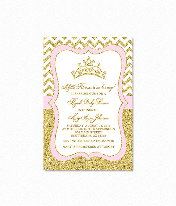 princess baby shower invitation princess tiara 3