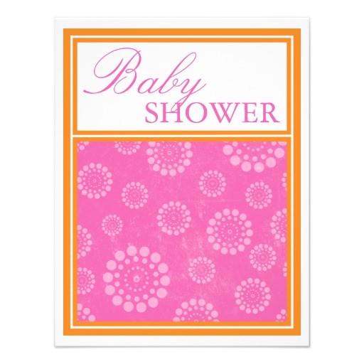 vibrant pop pink orange baby shower invitations
