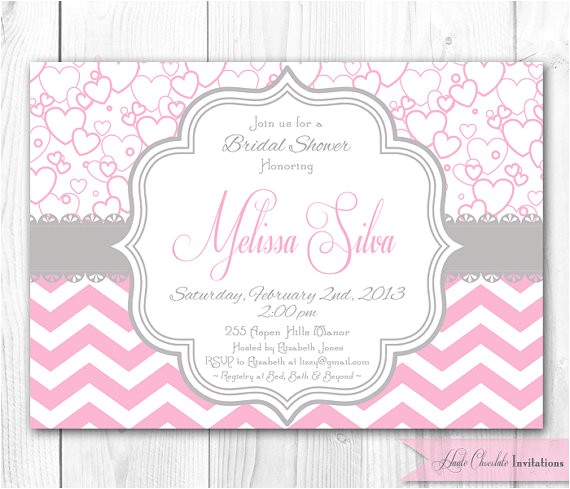 vintage pink and gray baby shower invitations