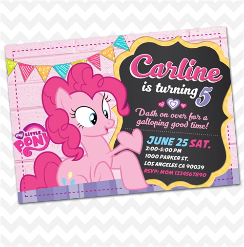 pinkie pie invitation my little pony birthday invites