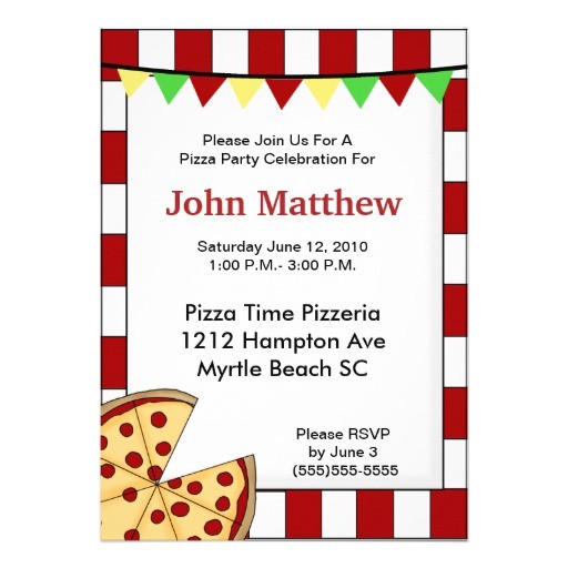 pizza party birthday invitation 161699495084791629