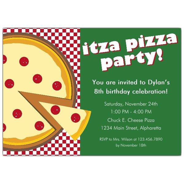 Itza Pizza Party Invitations p 615 75 125