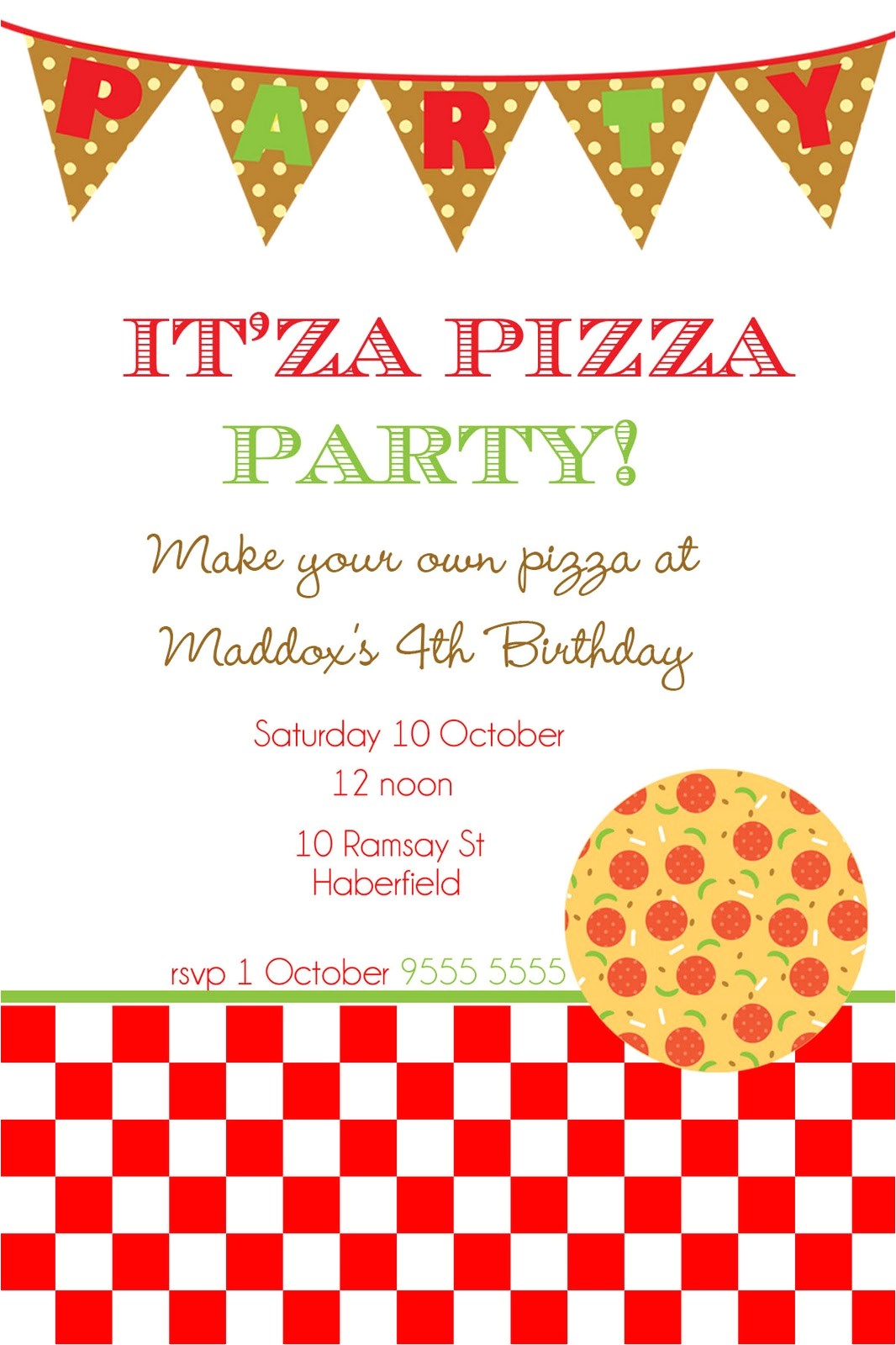 Pizza Making Party Invitation Template Pizza Party Invitation Template