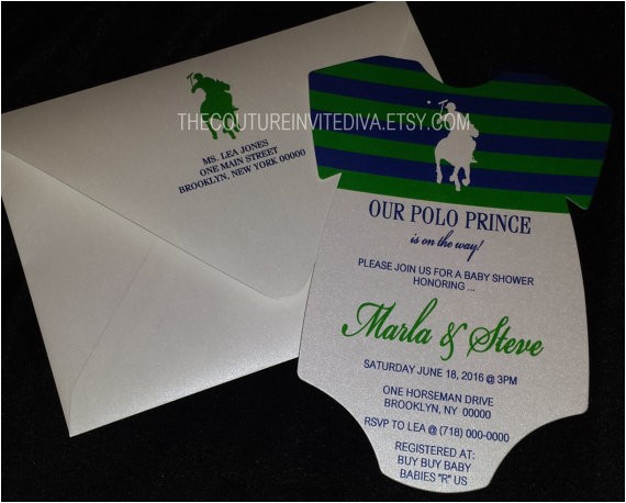 polo prince baby shower invitation polo