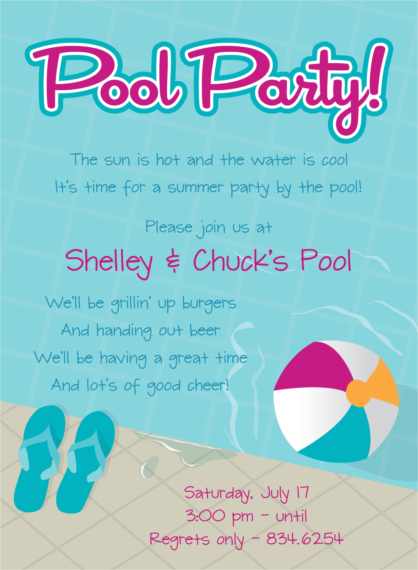 pool party invitation wording