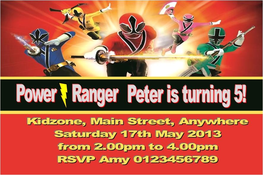 power ranger birthday invitations