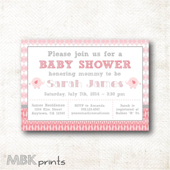 baby shower invitation with matching pre