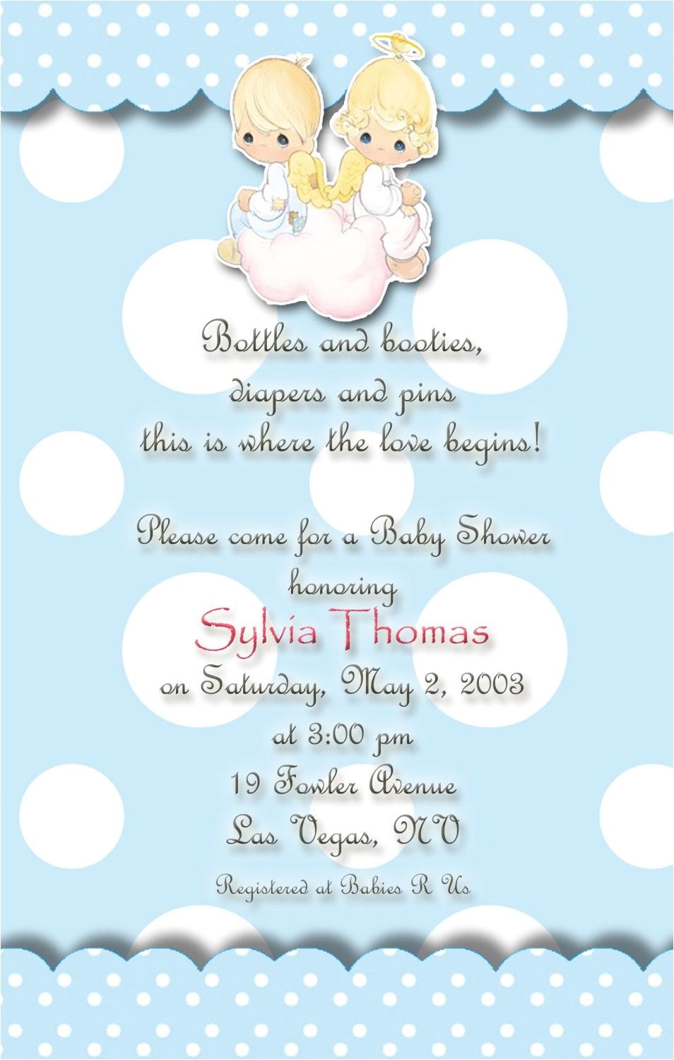 precious moments baby shower invitations
