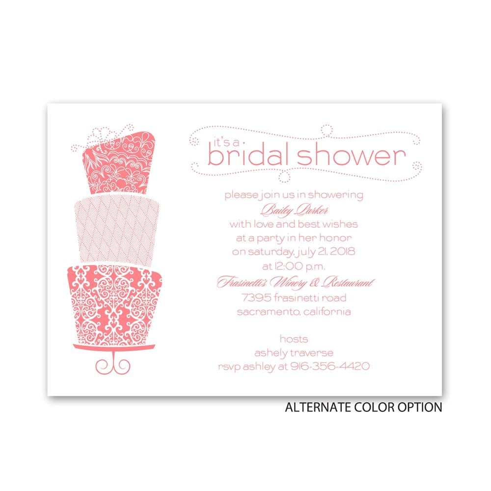 Pretty Bridal Shower Invitations Pretty Cake Petite Bridal Shower Invitation Invitations