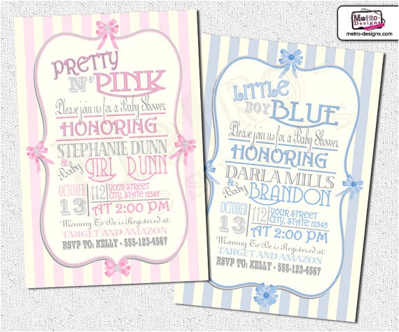 pretty pink baby shower diy invitation