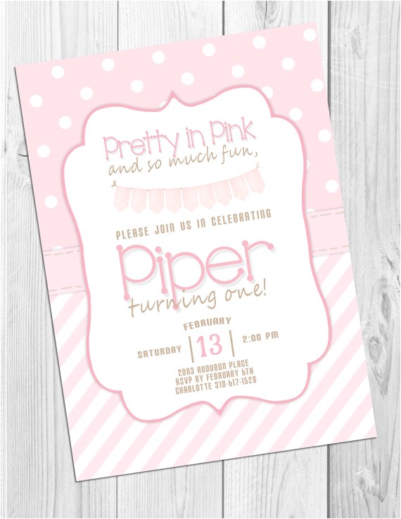 pretty in pink birthday party invitation