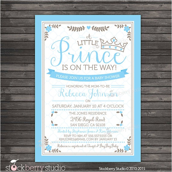 little prince baby shower invitations